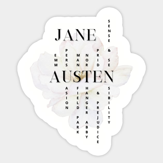 Jane Austen novels design Sticker by Miss Pell